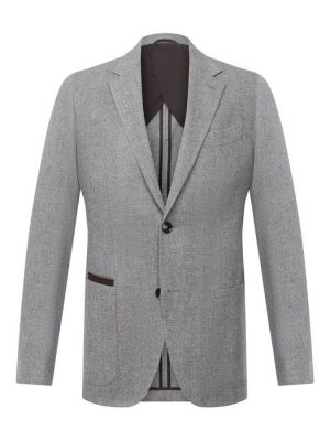 Кашемировый шерстяной пиджак Ermenegildo Zegna серый