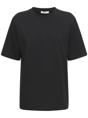 Jersey bombažna majica The Row črna