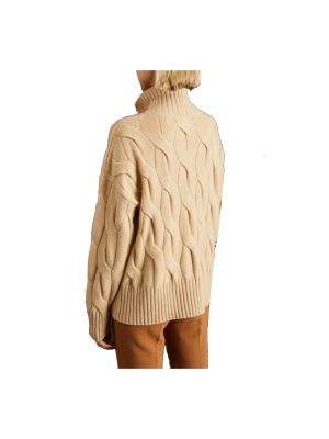 Jersey cuello alto de lana de cachemir de tela jersey Max Mara Studio beige