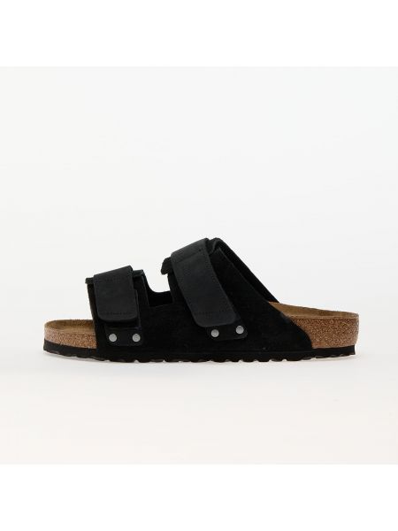 Kožené semišové sandály z nubuku Birkenstock černé