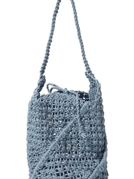 Плетеная сумка шоппер Yuzefi голубая
