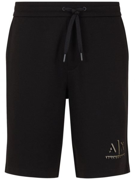 Pantaloni scurți cu imagine Armani Exchange negru