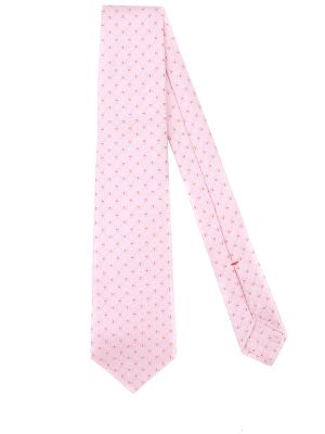 Шелковый галстук с принтом Isaia розовый