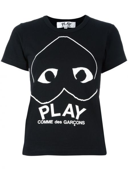 Póló nyomtatás Comme Des Garcons Play fekete