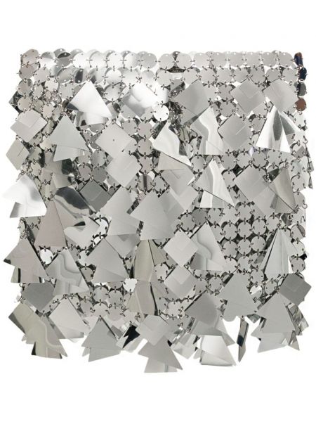 Fustă mini transparente Rabanne argintiu