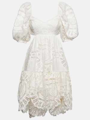 Nėriniuotas medvilninis suknele Zimmermann balta