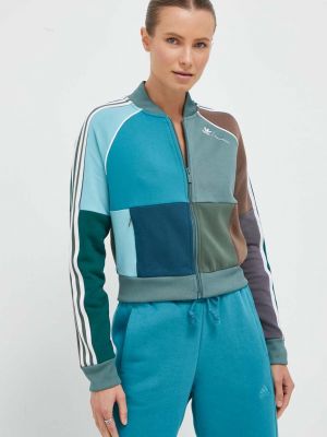 Bluza rozpinana bawełniana Adidas Originals zielona