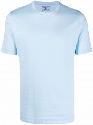 Einfarbige t-shirt Fedeli blau