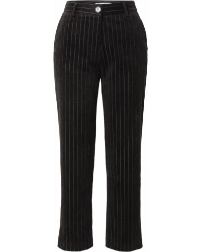 Bavlnené skinny nohavice s vysokým pásom na zips Rosemunde - čierna