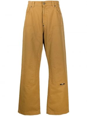 Pantaloni cu talie înaltă cu croială lejeră Msgm galben