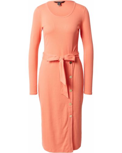 Slim fit priliehavé šaty Lauren Ralph Lauren oranžová