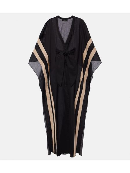Robe longue en coton à rayures Adriana Degreas noir
