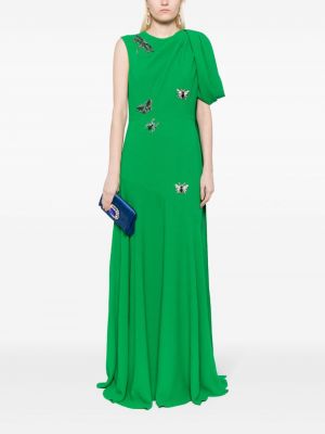 Křišťálové večerní šaty Erdem zelené