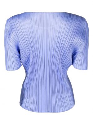 T-shirt col rond plissé Pleats Please Issey Miyake bleu