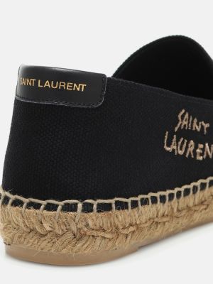 Espadrile z vezenjem Saint Laurent črna