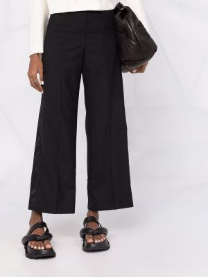 Pruhované rovné kalhoty Sacai černé