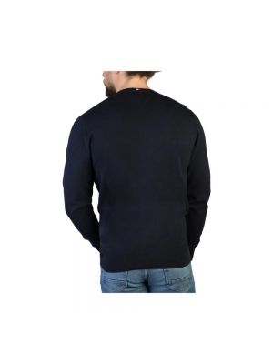 Jersey manga larga de tela jersey de cuello redondo Tommy Hilfiger azul