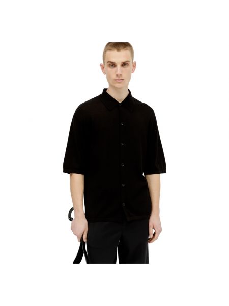 Czarna koszula z krótkim rękawem Lemaire