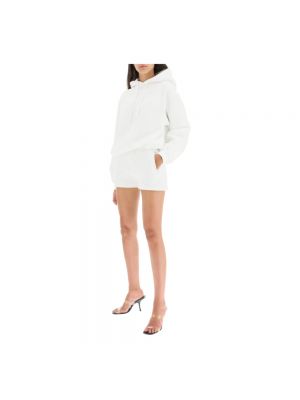 Sudadera con capucha de algodón de tela jersey Alexander Wang blanco