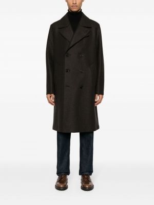 Vlněný kabát Harris Wharf London hnědý
