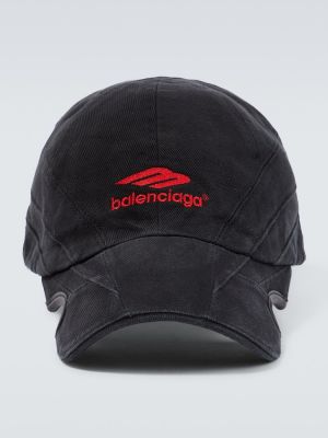 Cappello con visiera di cotone sportivo Balenciaga nero