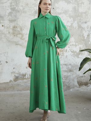 Haftowana sukienka Instyle zielona