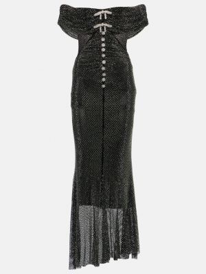 Платье миди Self-portrait черный