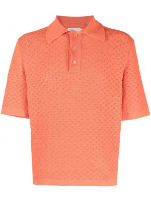 Polo marškinėliai Bottega Veneta oranžinė