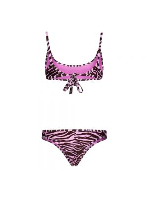 Bikini mit print mit zebra-muster The Attico pink