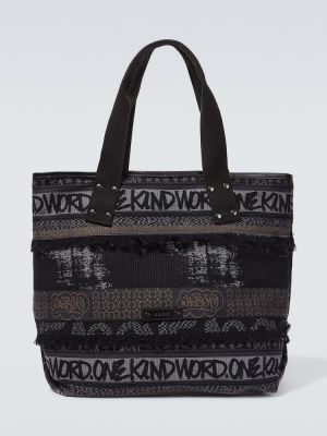 Žakárová nákupná taška Sacai čierna