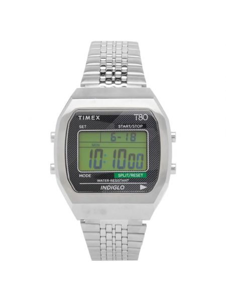 Цифровые часы Timex серебряные