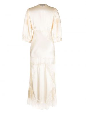 Krajkové hedvábné šaty Cynthia Rowley bílé