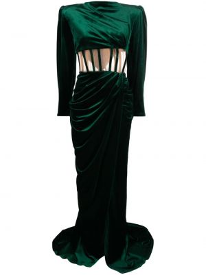 Aksamitna sukienka wieczorowa Ana Radu zielona