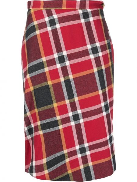 Midi suknja karirana Vivienne Westwood Pre-owned crvena