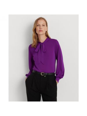 Blusa con lazo manga larga Lauren Ralph Lauren violeta