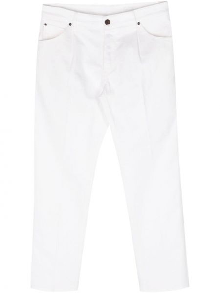Bavlněné skinny džíny Pt Torino bílé
