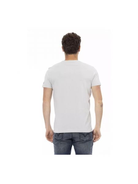 Camisa de algodón con estampado Trussardi gris