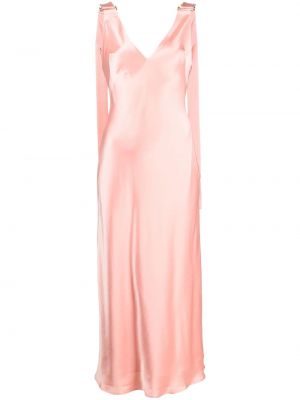 Satenska midi haljina Acler ružičasta