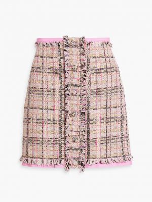 Твидовая юбка мини с потертостями Msgm розовая