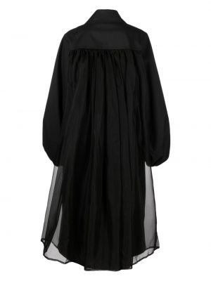 Drapovaný hedvábný kabát Cecilie Bahnsen černý