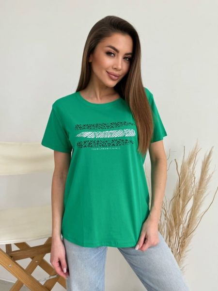 Бавовняна футболка Issa Plus зелена