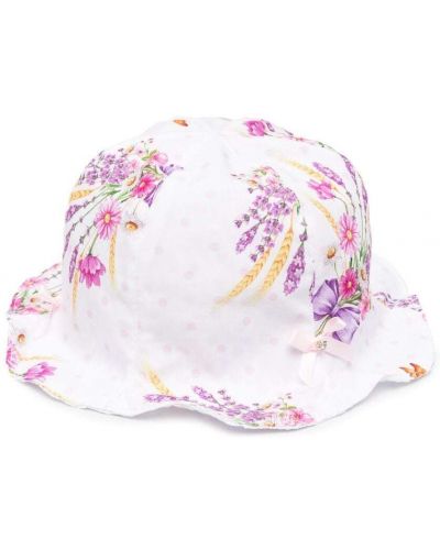 Cappello a fiori Monnalisa bianco