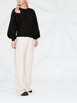 Sweter z okrągłym dekoltem relaxed fit Boutique Moschino czarny