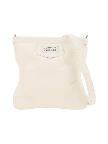 Pikowana torba na ramię skórzana Maison Margiela biała
