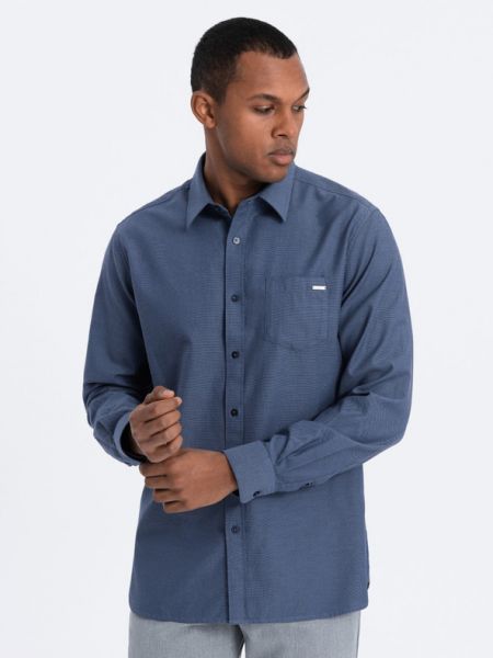Памучна риза с джобове Ombre синьо