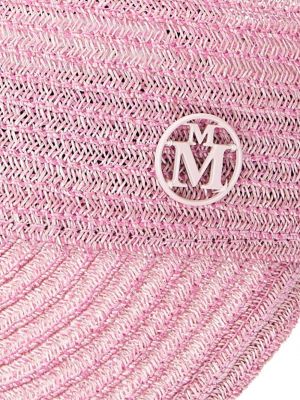 Czapka z daszkiem w tygrysie prążki Maison Michel różowa