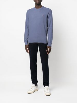 Sweatshirt aus baumwoll mit rundem ausschnitt Tommy Hilfiger blau