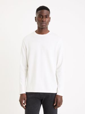 Bombažni pulover Celio bela