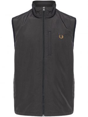 Gilet brodé Fred Perry gris