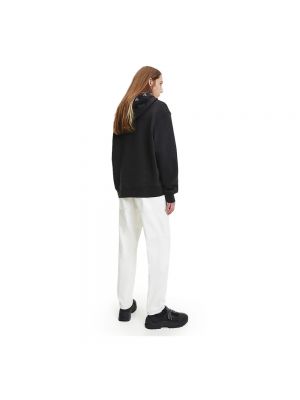 Bluza z kapturem w jednolitym kolorze Calvin Klein Jeans czarna